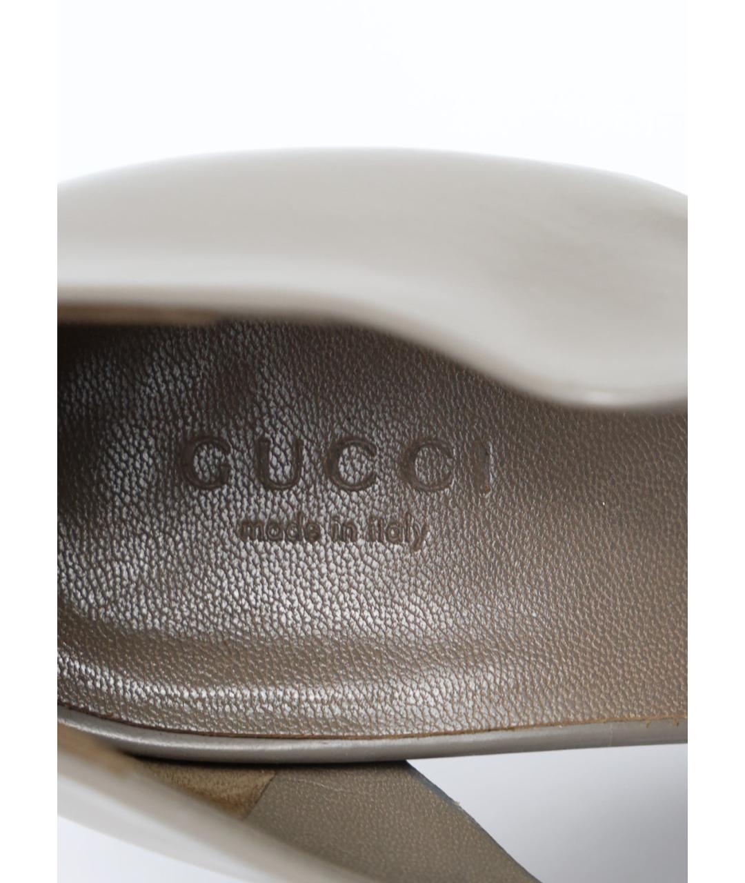 GUCCI Серые кожаные ботильоны, фото 5
