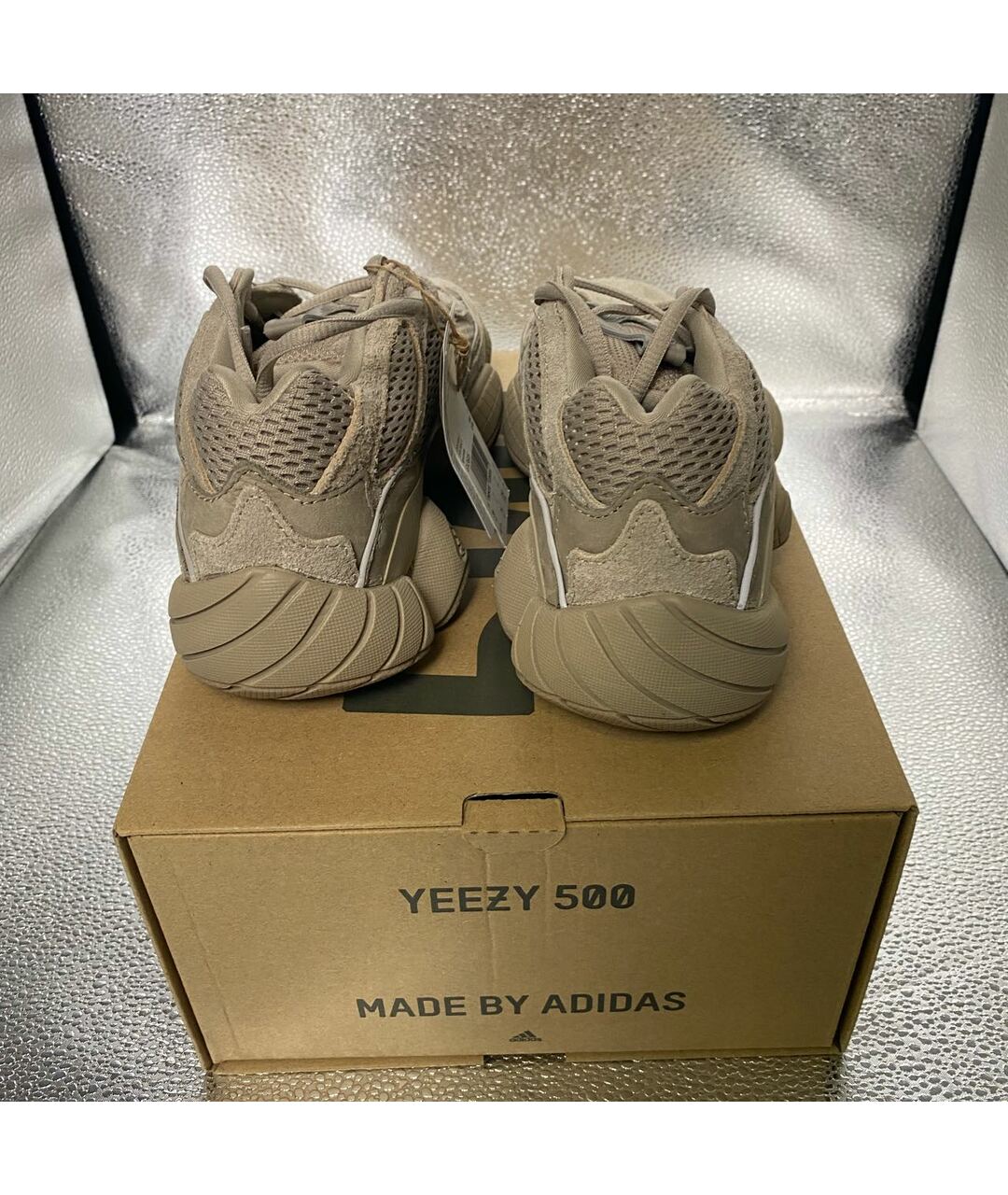 ADIDAS YEEZY Бежевые замшевые низкие кроссовки / кеды, фото 4