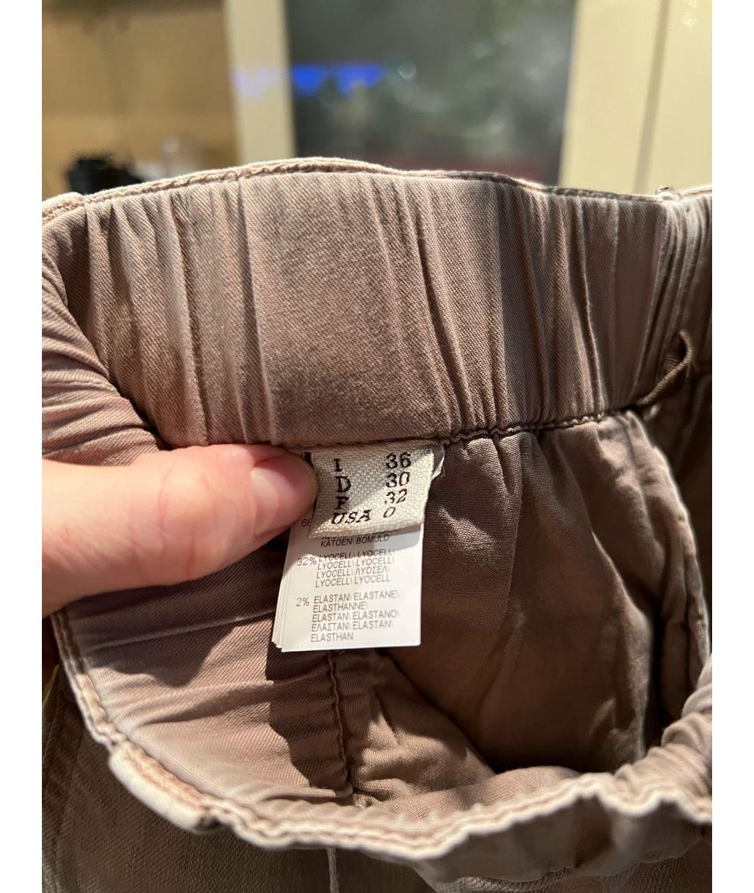 BRUNELLO CUCINELLI Бежевые хлопковые брюки широкие, фото 6