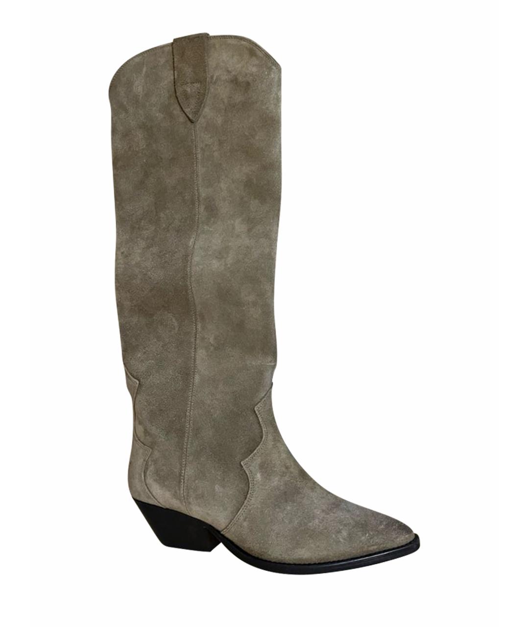 ISABEL MARANT Антрацитовые замшевые сапоги, фото 1