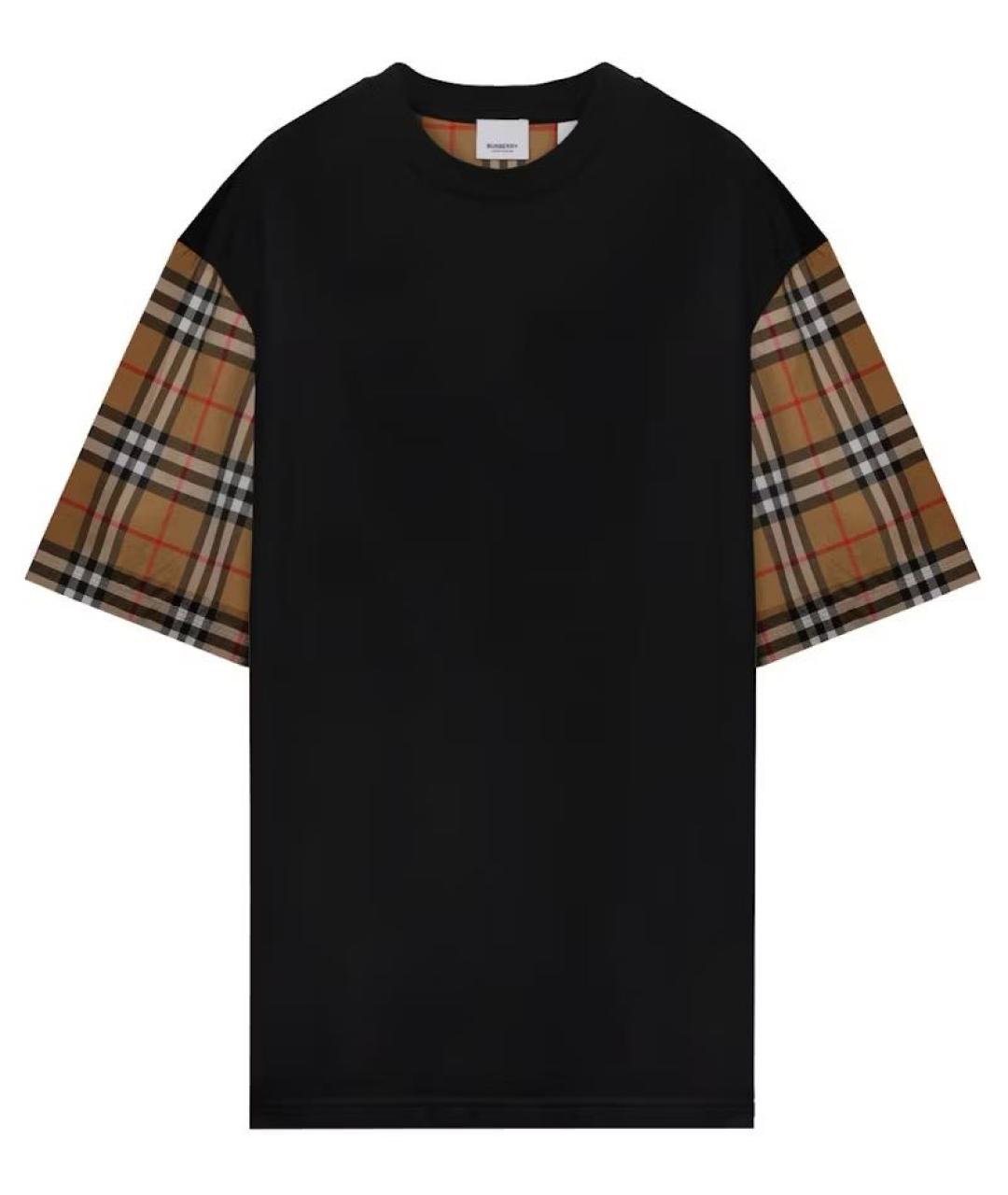 BURBERRY Черная хлопковая футболка, фото 1