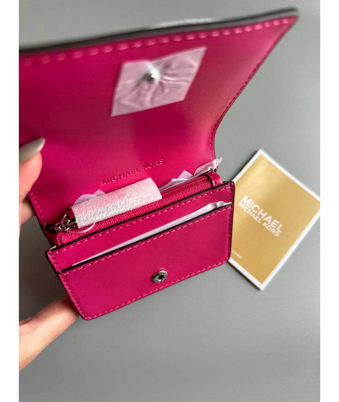 MICHAEL KORS Фуксия кожаный кардхолдер, фото 7