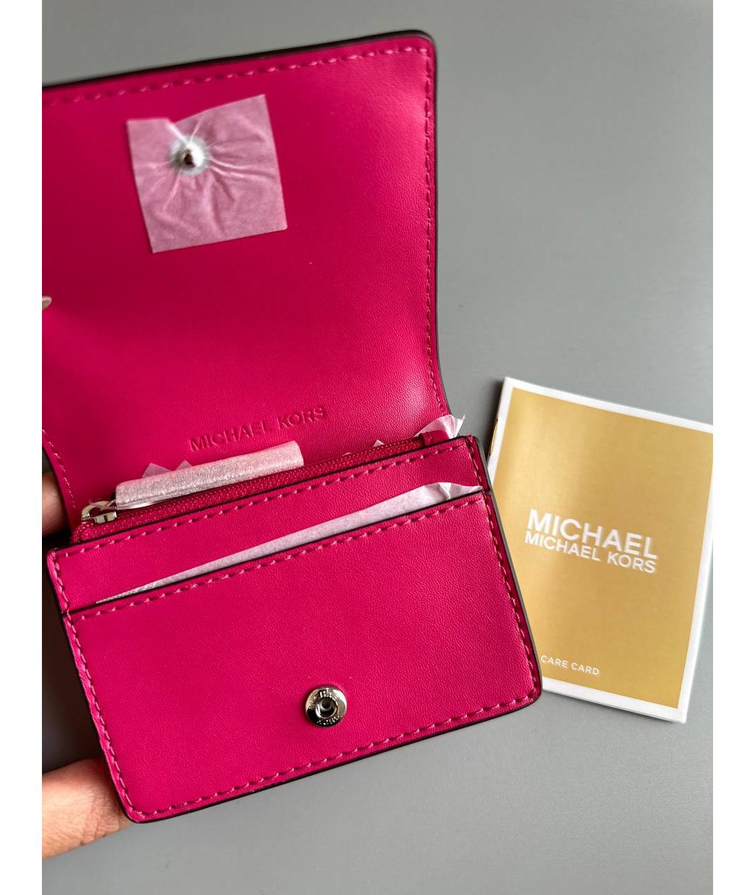 MICHAEL KORS Фуксия кожаный кардхолдер, фото 6