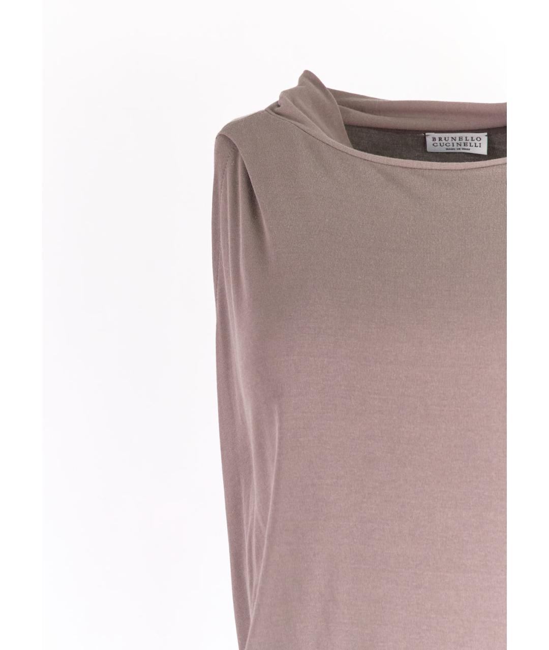 BRUNELLO CUCINELLI Коричневое хлопковое коктейльное платье, фото 5