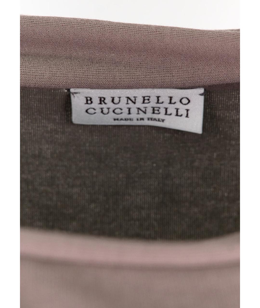 BRUNELLO CUCINELLI Коричневое хлопковое коктейльное платье, фото 3