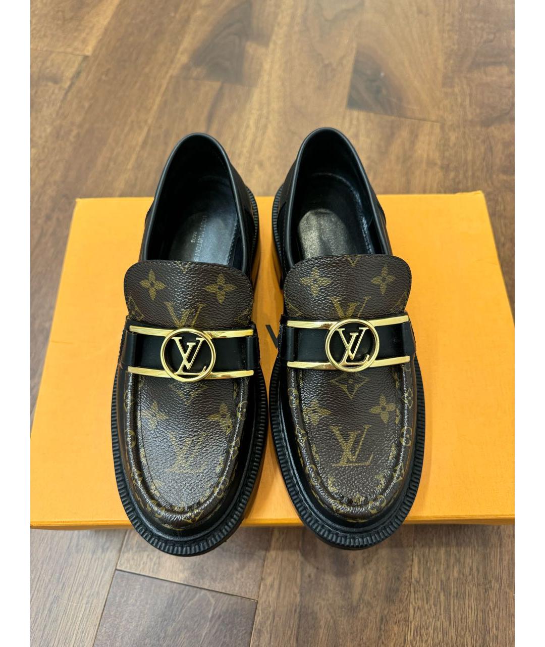LOUIS VUITTON Черные кожаные лоферы, фото 2