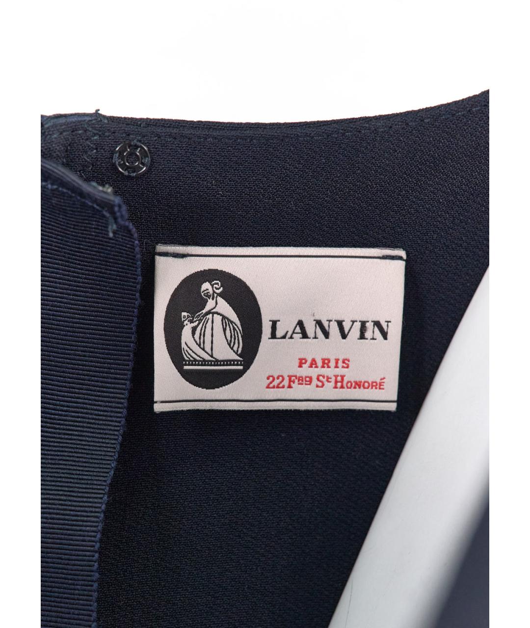 LANVIN Темно-синее вискозное повседневное платье, фото 3