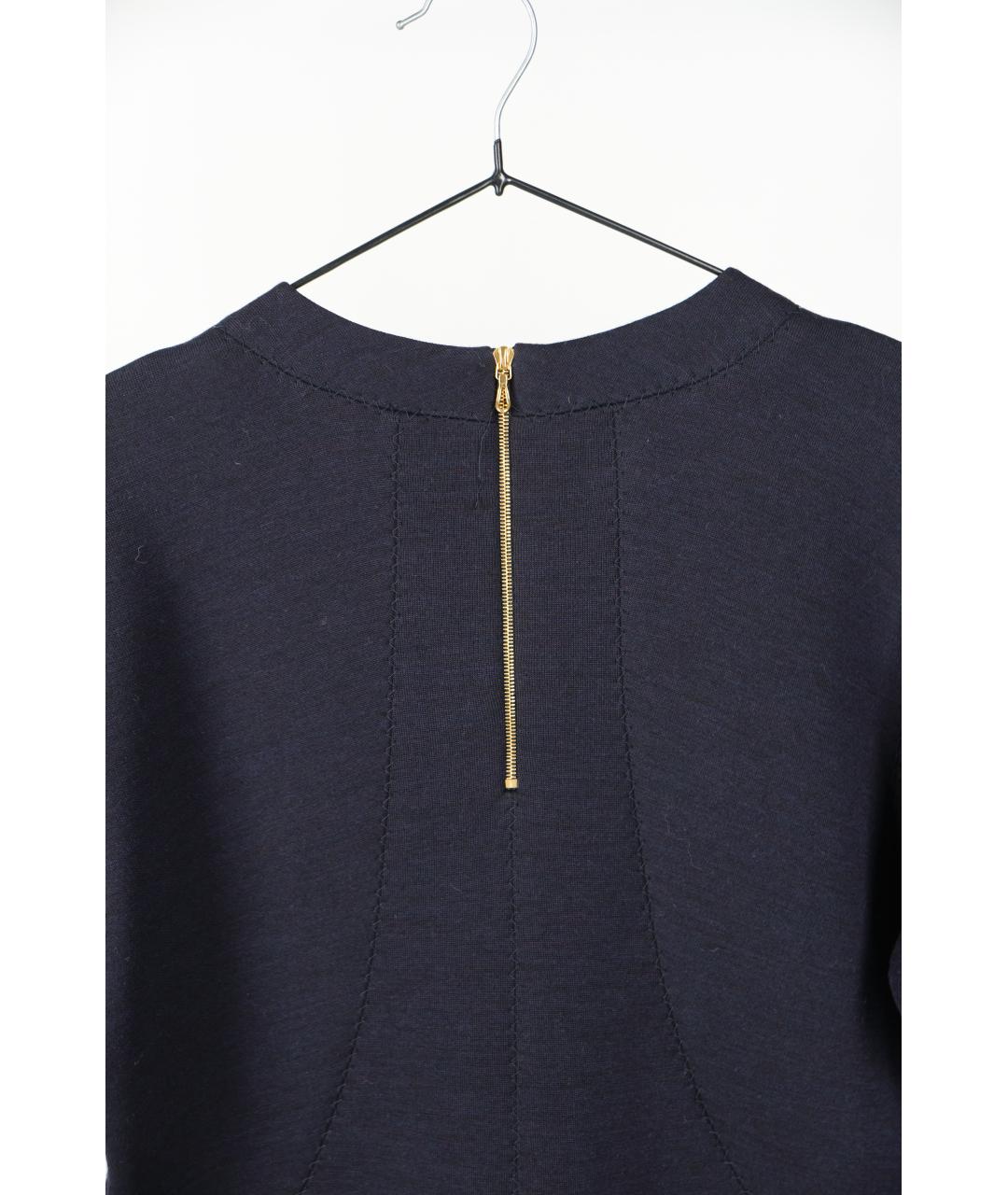 LANVIN Синее шерстяное коктейльное платье, фото 4