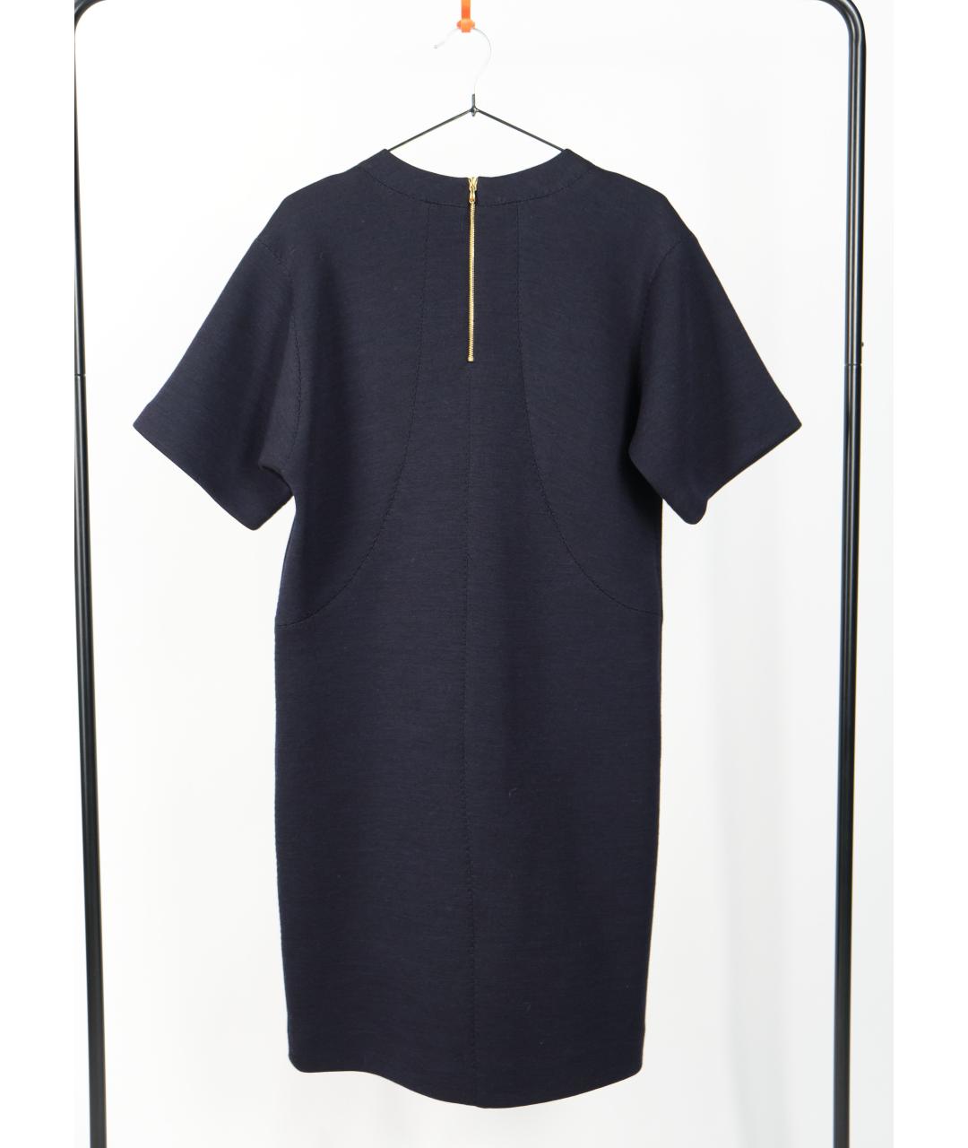 LANVIN Синее шерстяное коктейльное платье, фото 2