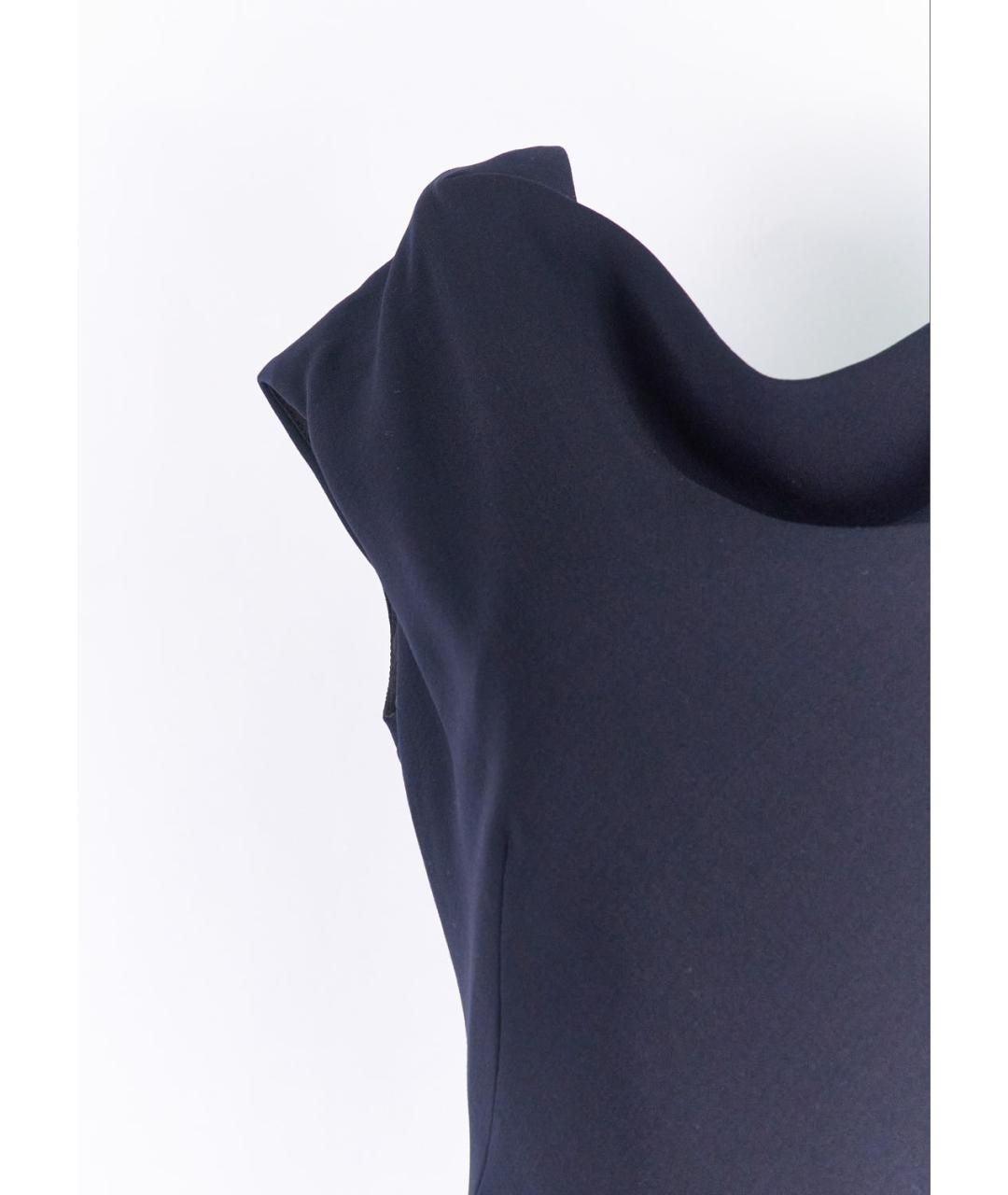 MAX MARA Синее шерстяное коктейльное платье, фото 5