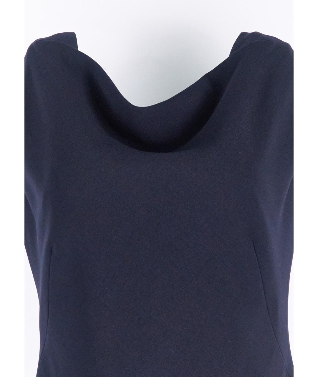 MAX MARA Синее шерстяное коктейльное платье, фото 4