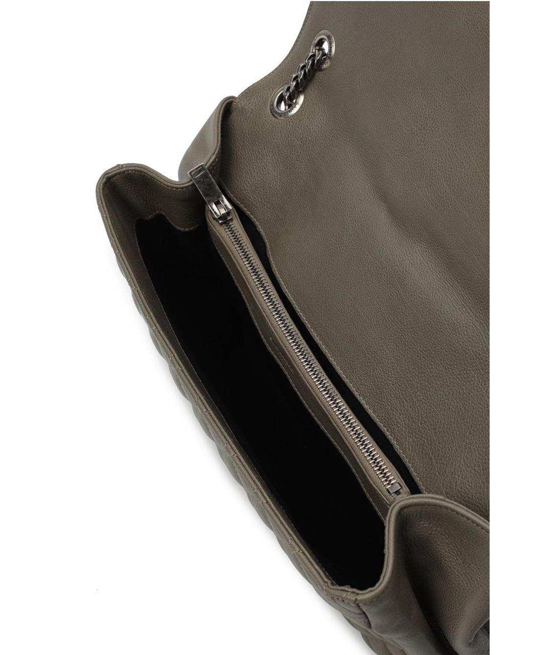 SAINT LAURENT Зеленая кожаная сумка через плечо, фото 2