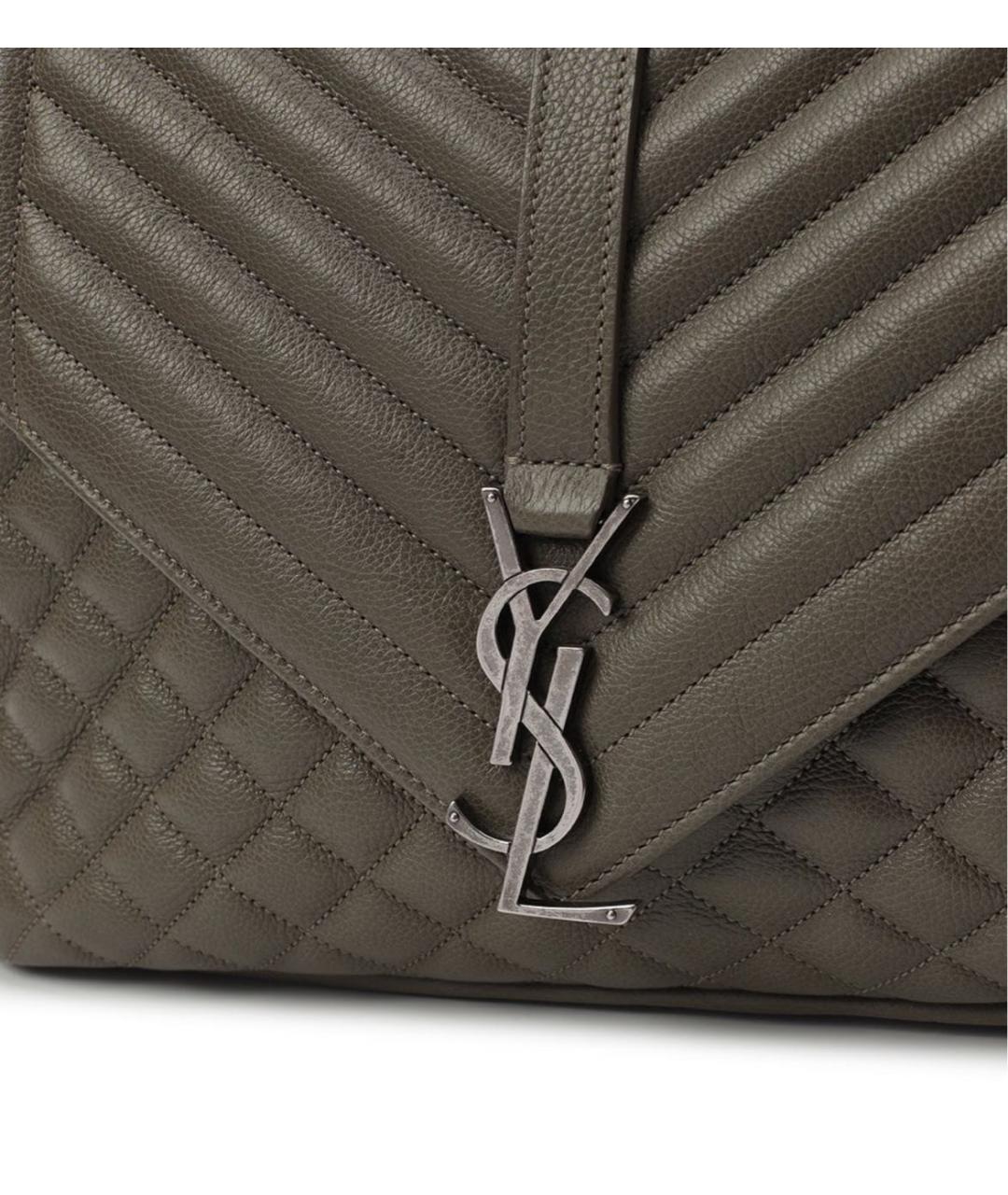 SAINT LAURENT Зеленая кожаная сумка через плечо, фото 6