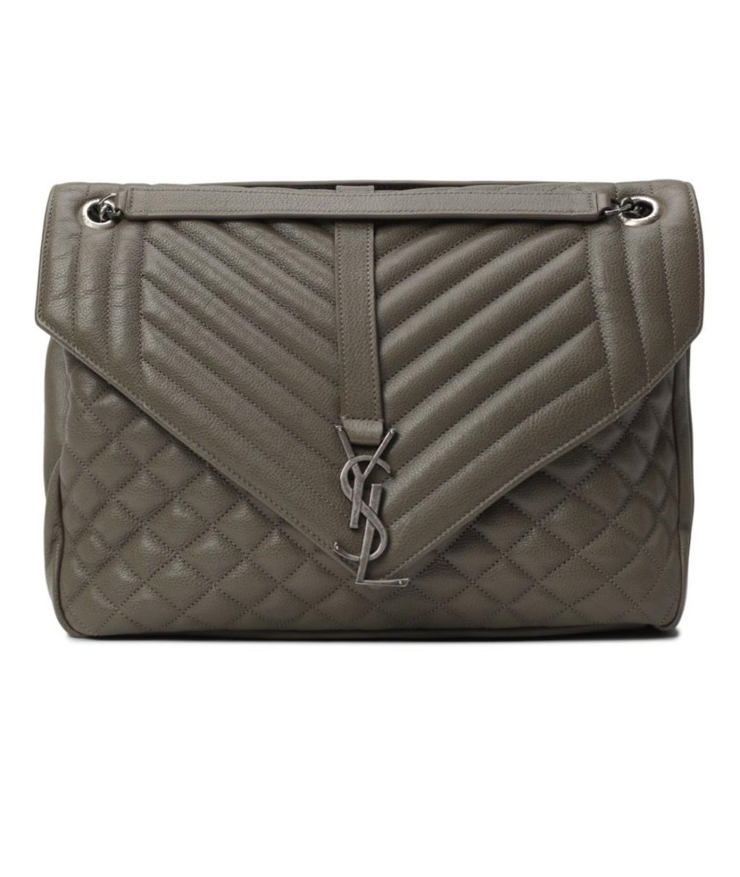 SAINT LAURENT Зеленая кожаная сумка через плечо, фото 8