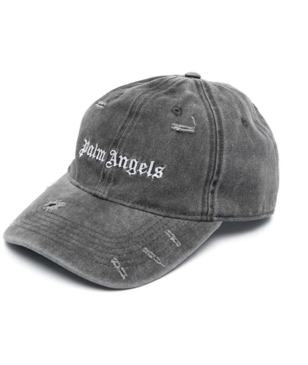 PALM ANGELS Антрацитовая хлопковая кепка/бейсболка, фото 1