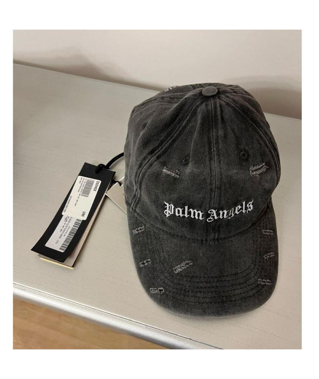 PALM ANGELS Антрацитовая хлопковая кепка/бейсболка, фото 7