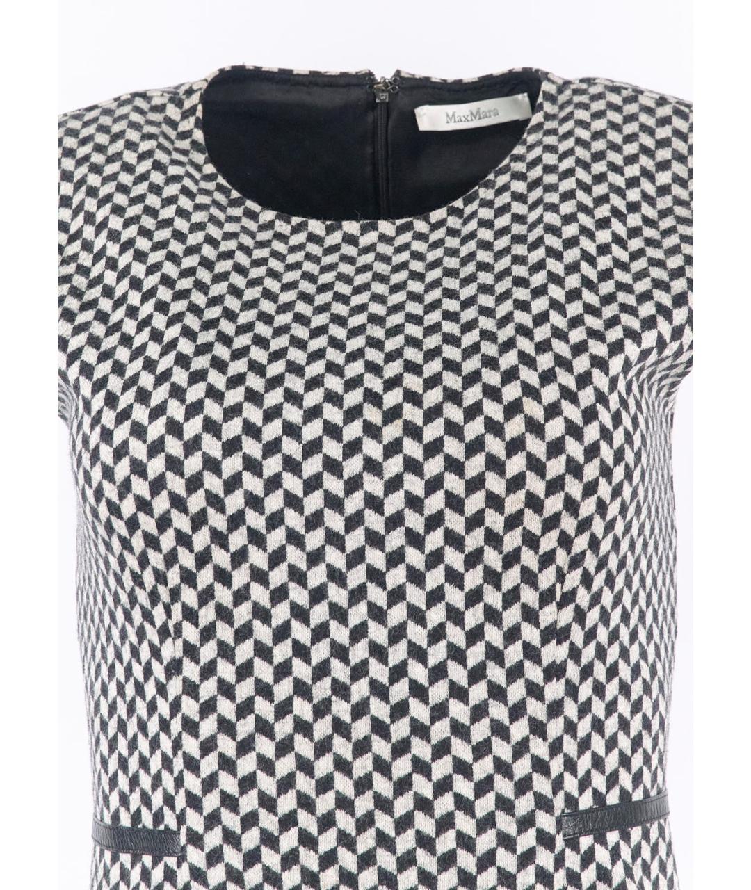 MAX MARA Черное шерстяное коктейльное платье, фото 4