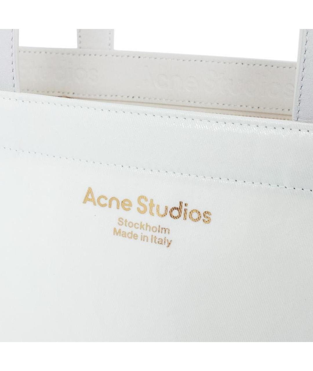 ACNE STUDIOS Белая тканевая сумка тоут, фото 5