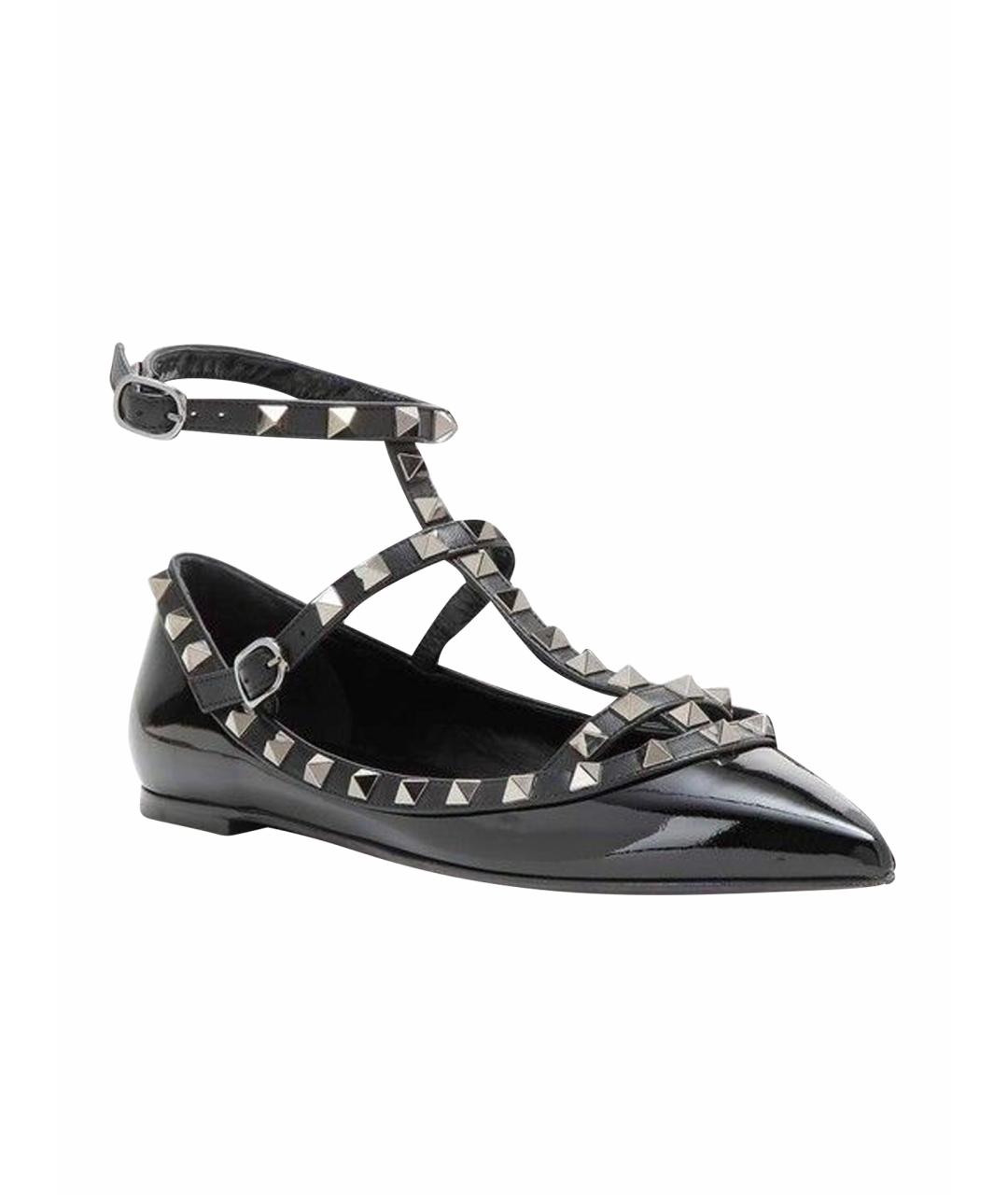 VALENTINO Черные балетки из лакированной кожи, фото 1