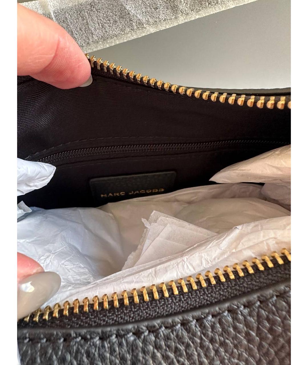 MARC JACOBS Черная кожаная сумка через плечо, фото 6