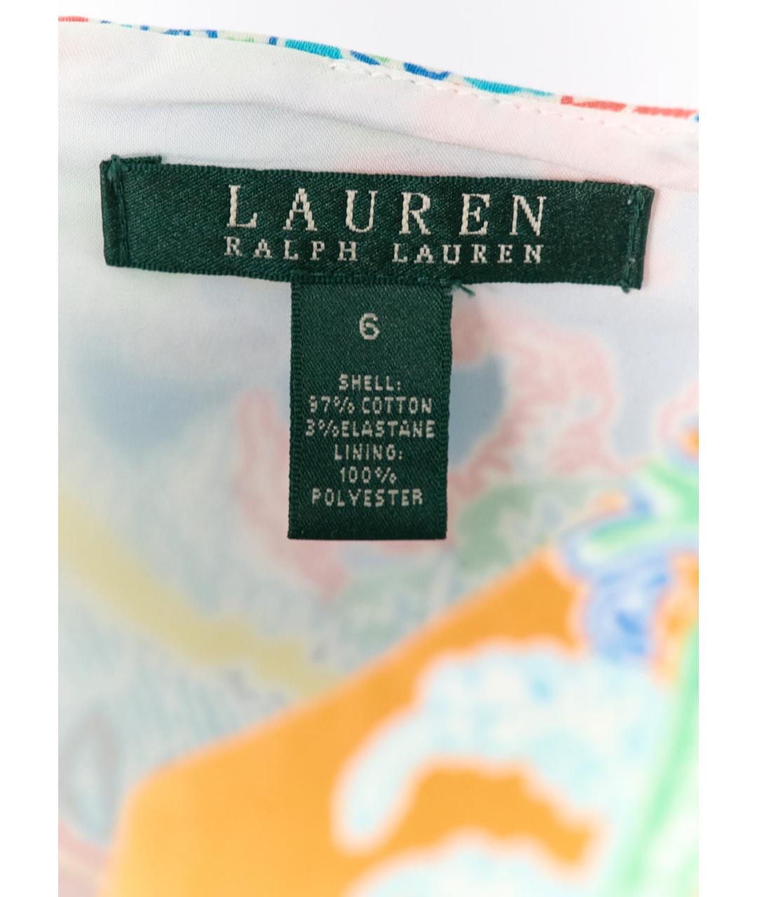 RALPH LAUREN Мульти хлопко-эластановое коктейльное платье, фото 3