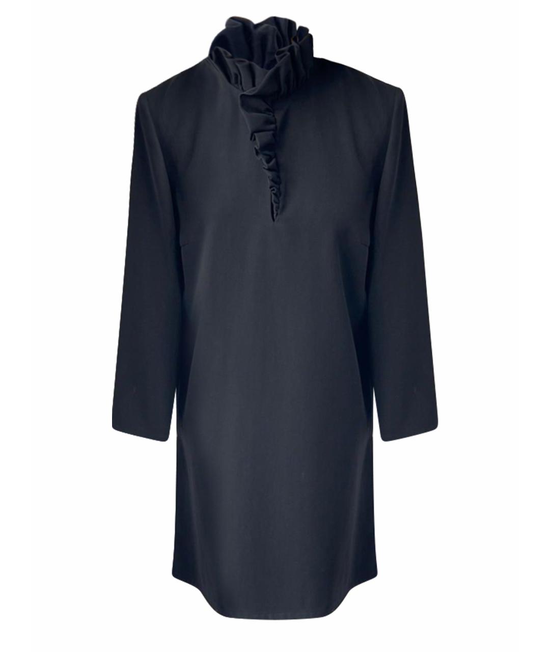 LANVIN Черное шерстяное повседневное платье, фото 1