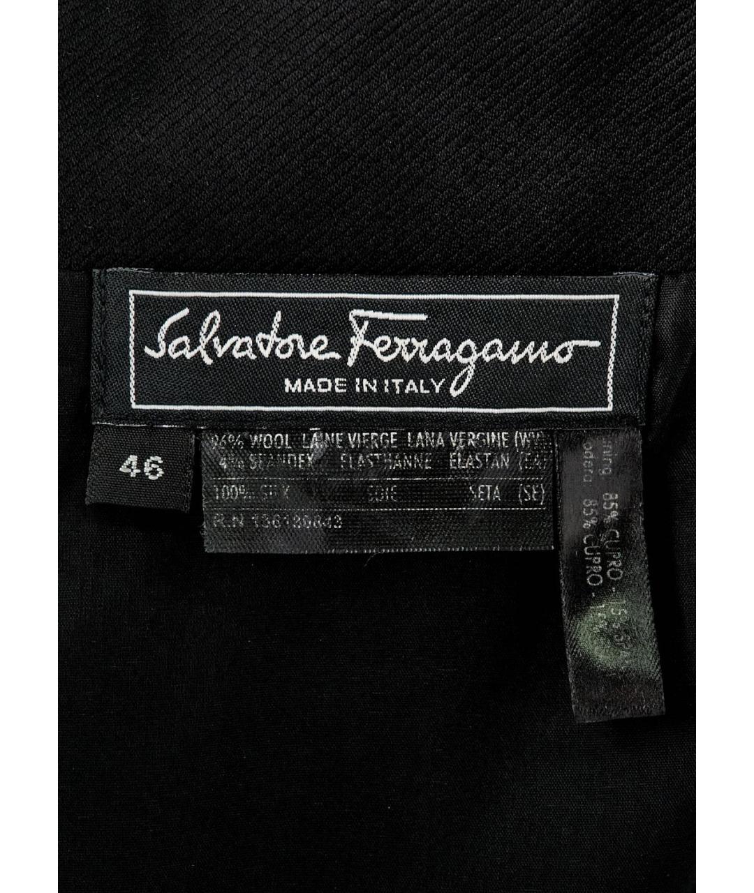 FERRAGAMO Черное шерстяное коктейльное платье, фото 3