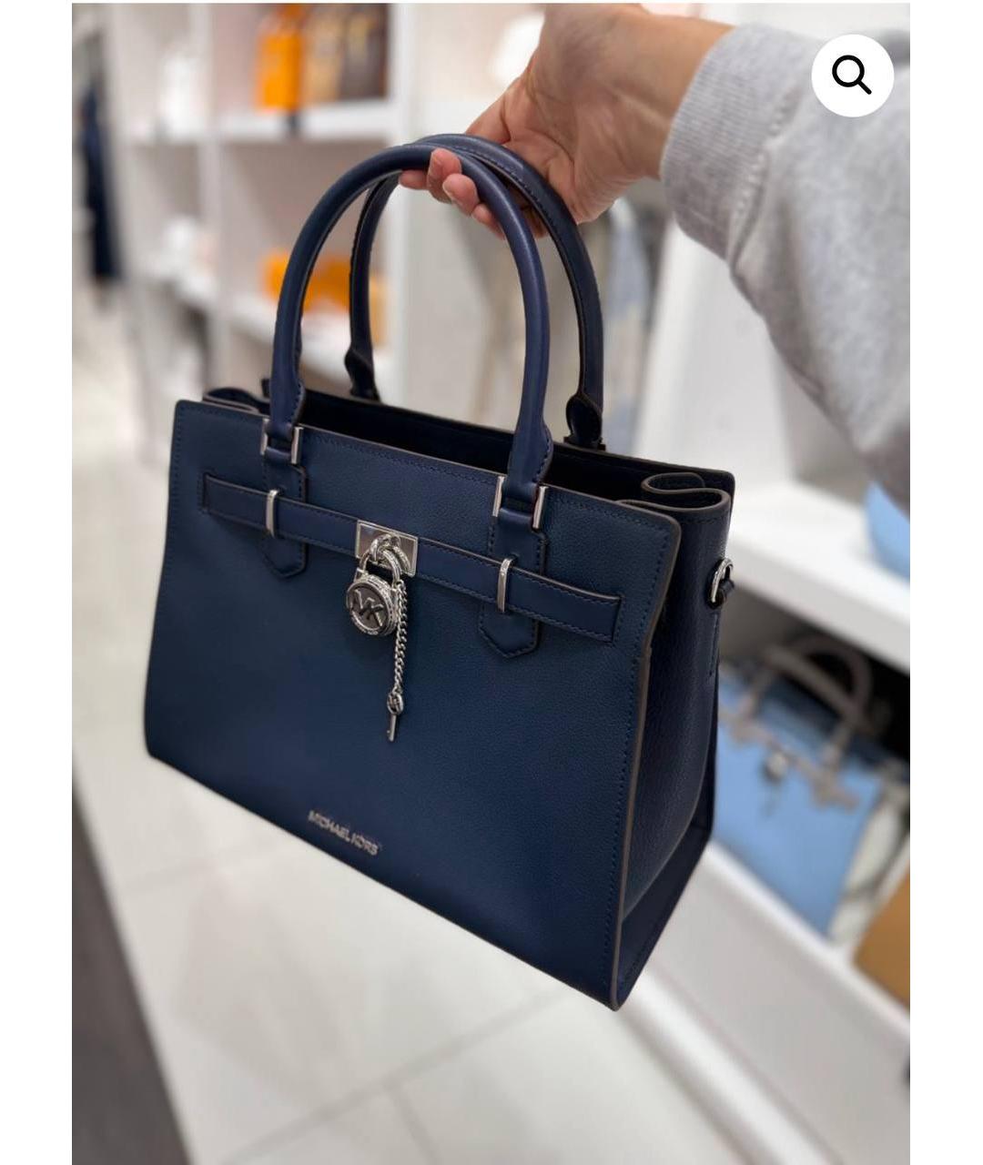 MICHAEL KORS Синяя кожаная сумка тоут, фото 5