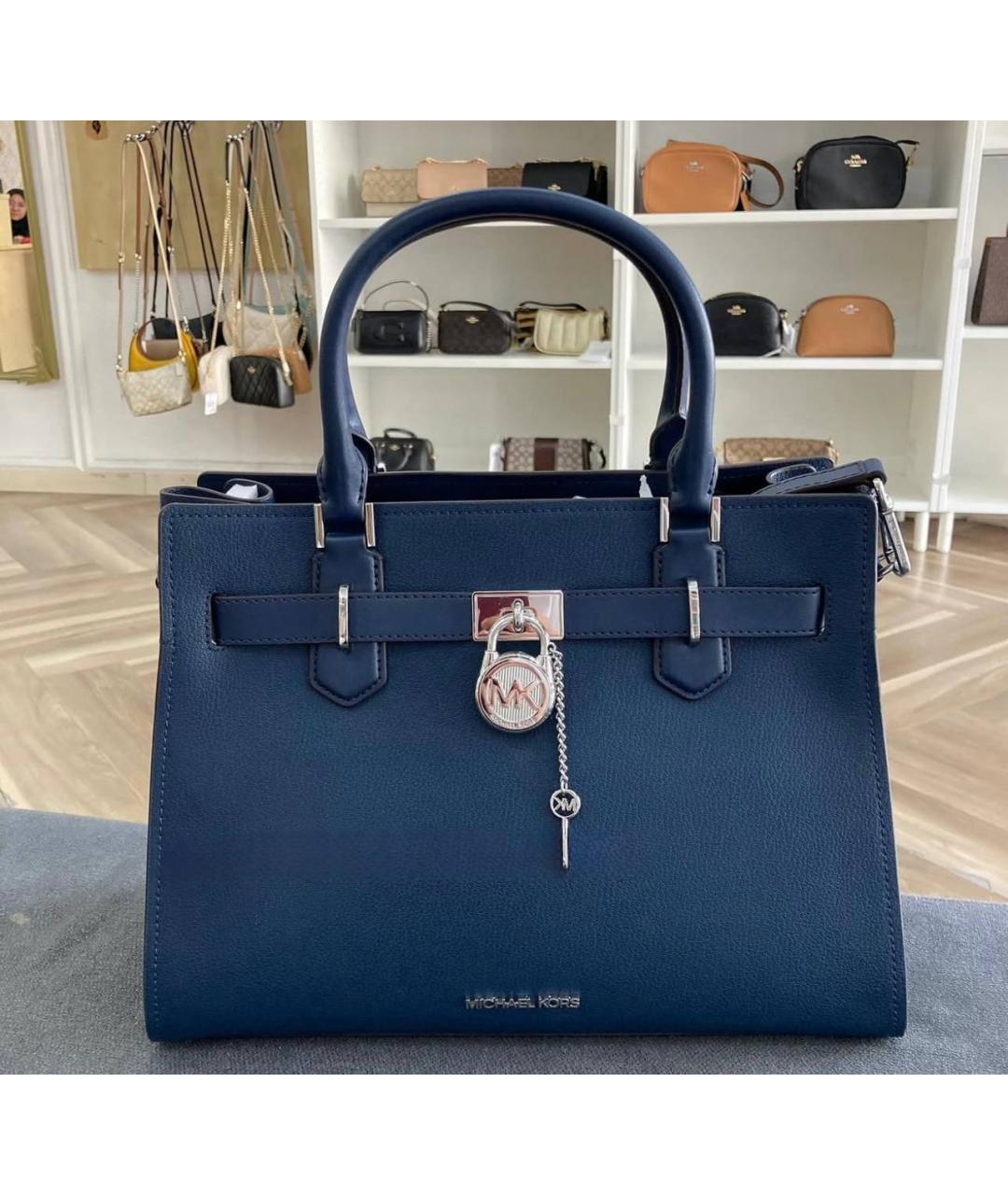 MICHAEL KORS Синяя кожаная сумка тоут, фото 4
