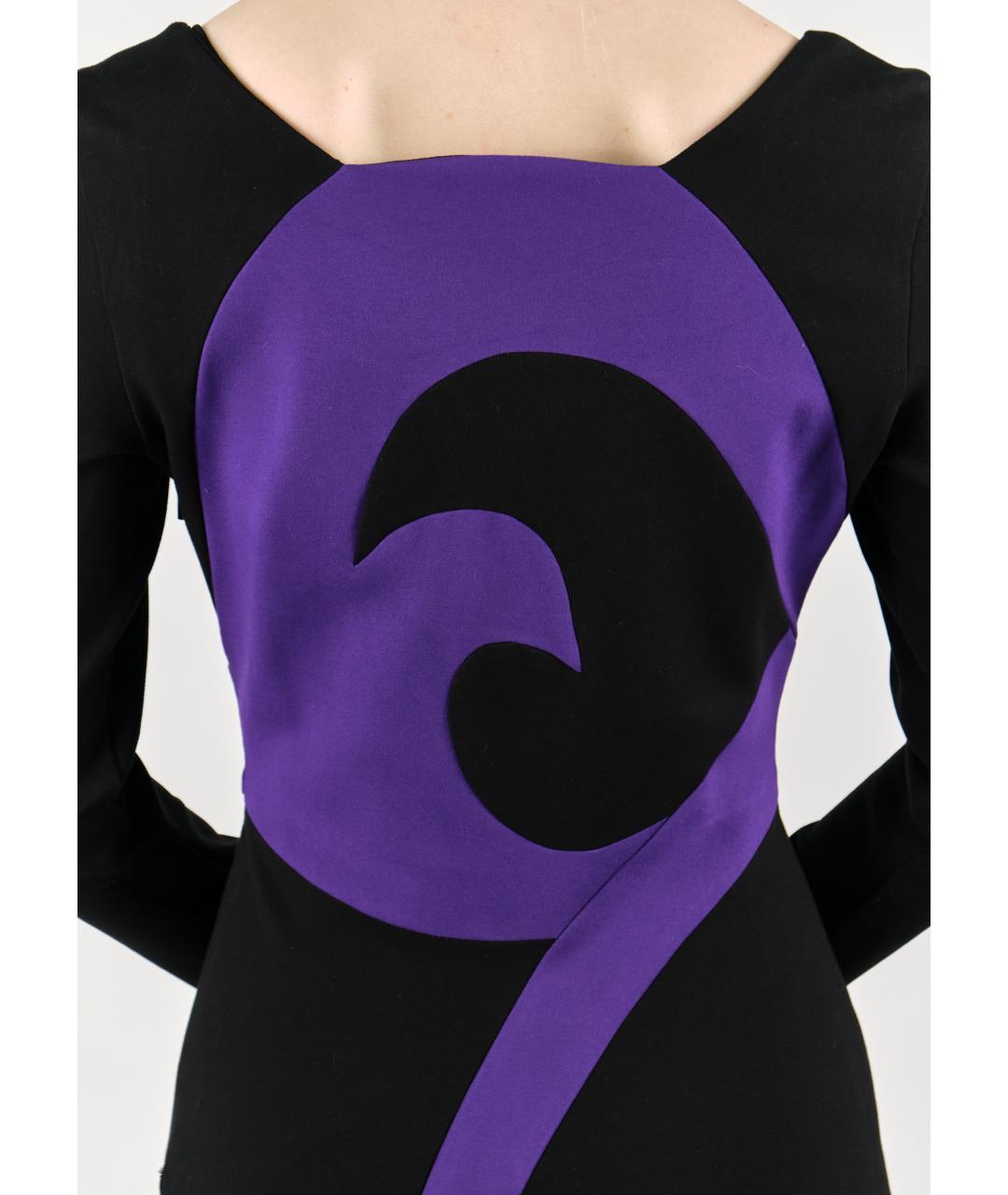VERSACE Черное вискозное повседневное платье, фото 4