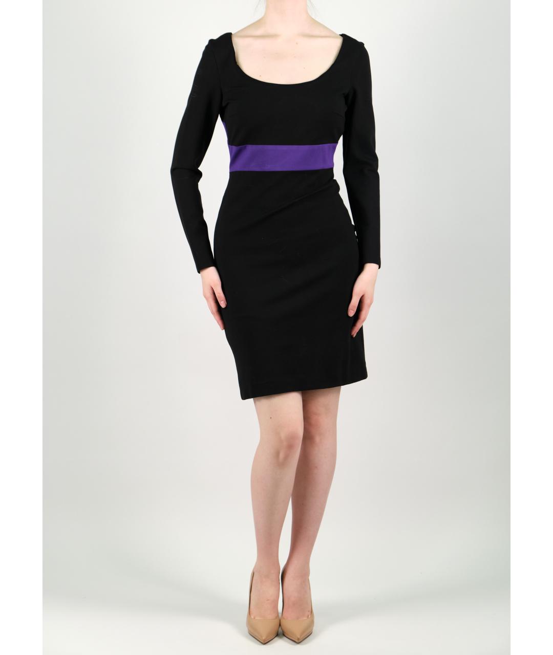 VERSACE Черное вискозное повседневное платье, фото 7