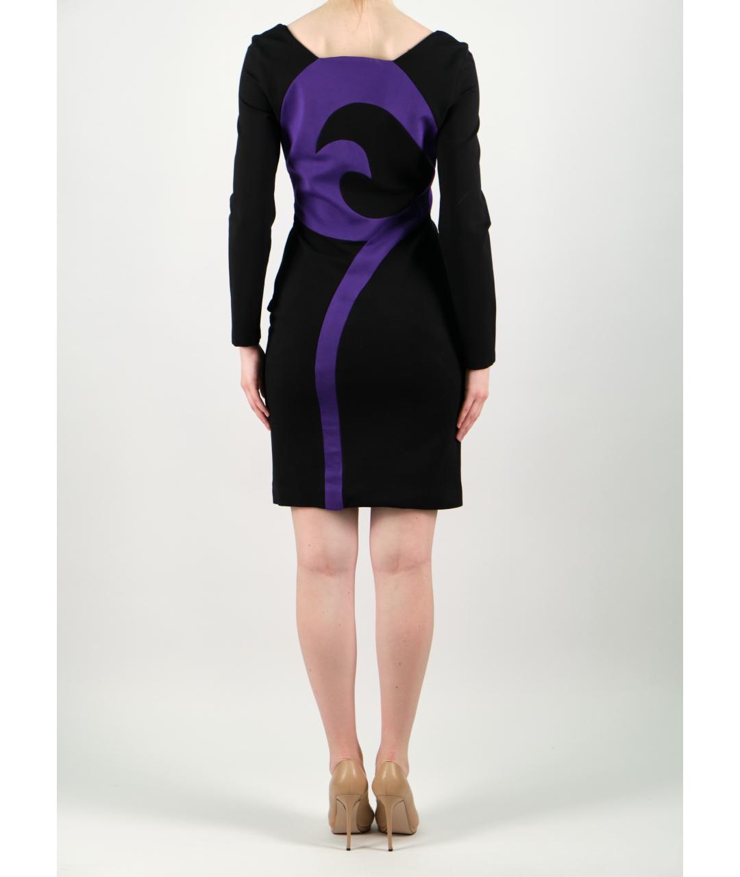 VERSACE Черное вискозное повседневное платье, фото 2
