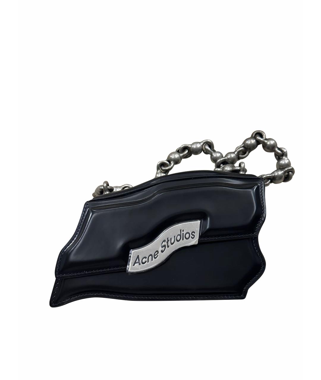 ACNE STUDIOS Черная кожаная сумка с короткими ручками, фото 1