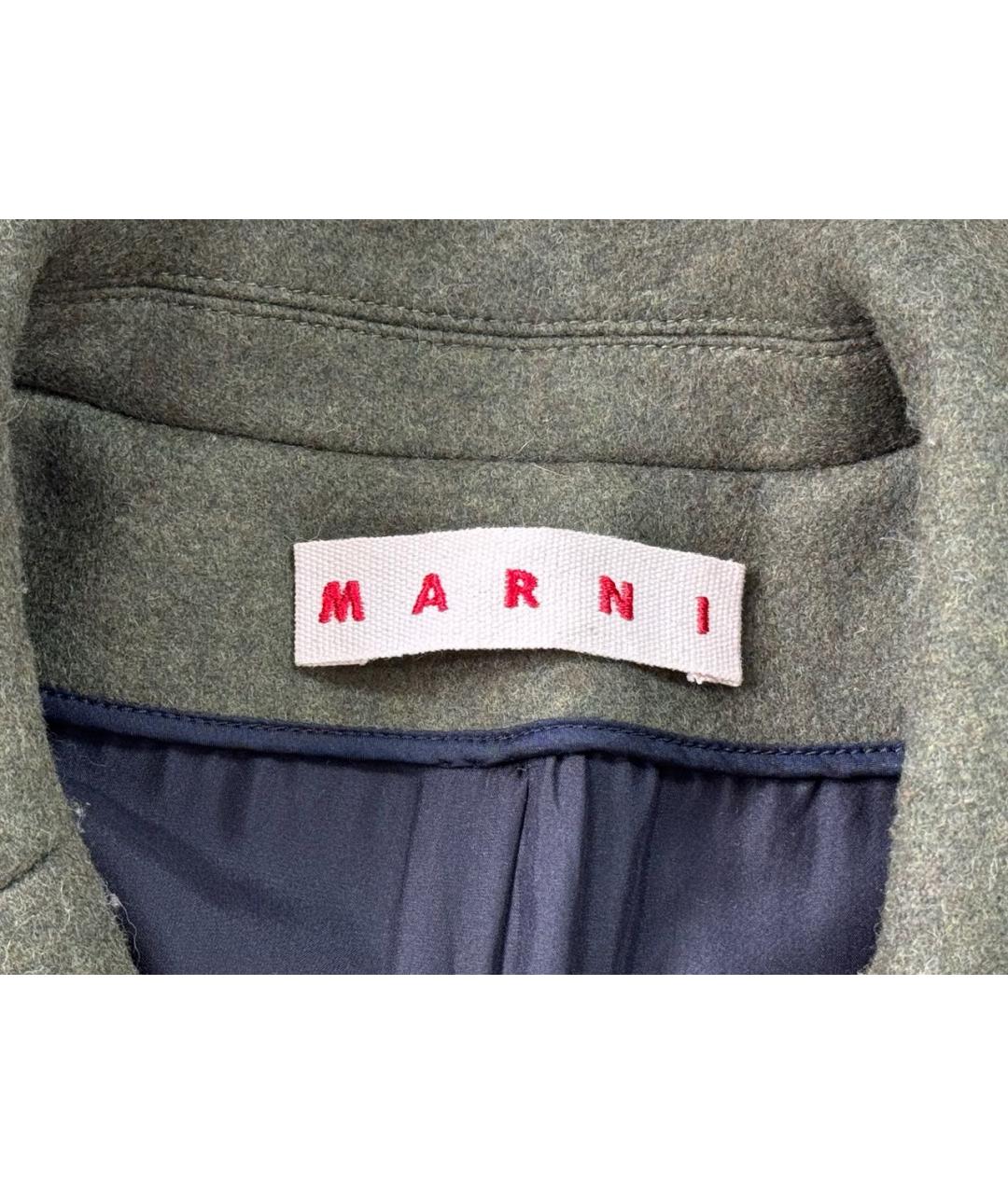 MARNI Зеленые шерстяное пальто, фото 4