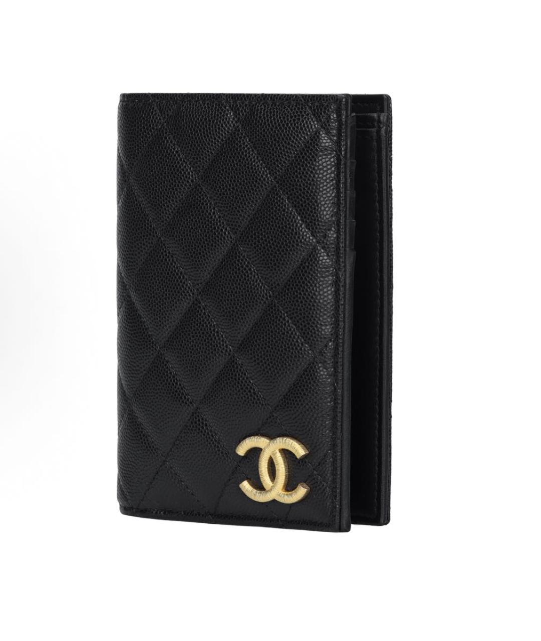 CHANEL Черный кожаный кошелек, фото 2