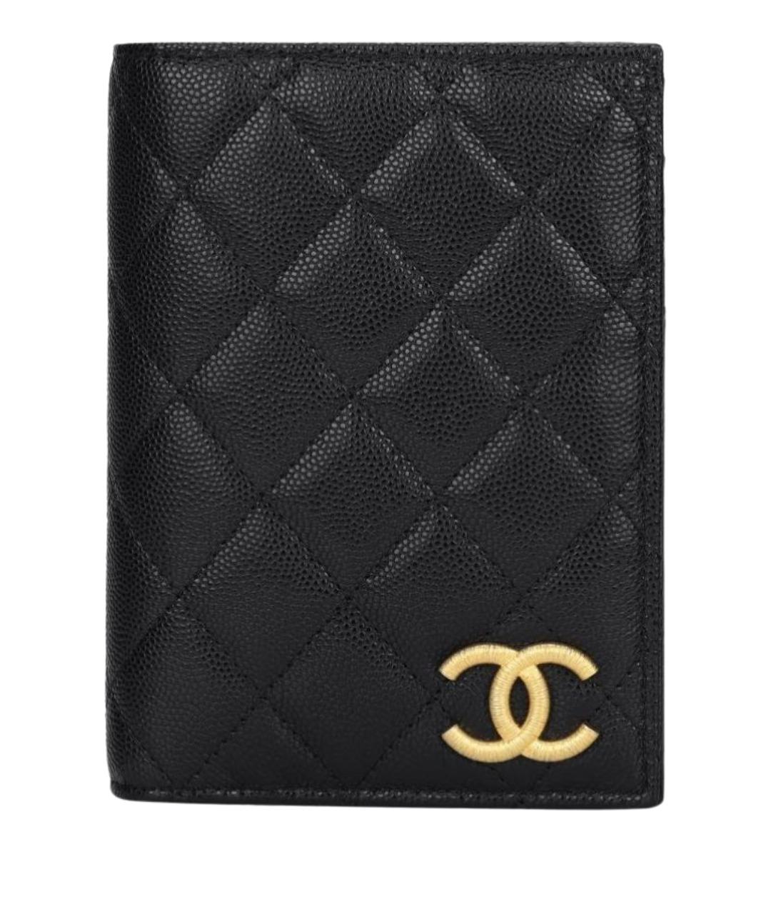 CHANEL Черный кожаный кошелек, фото 1