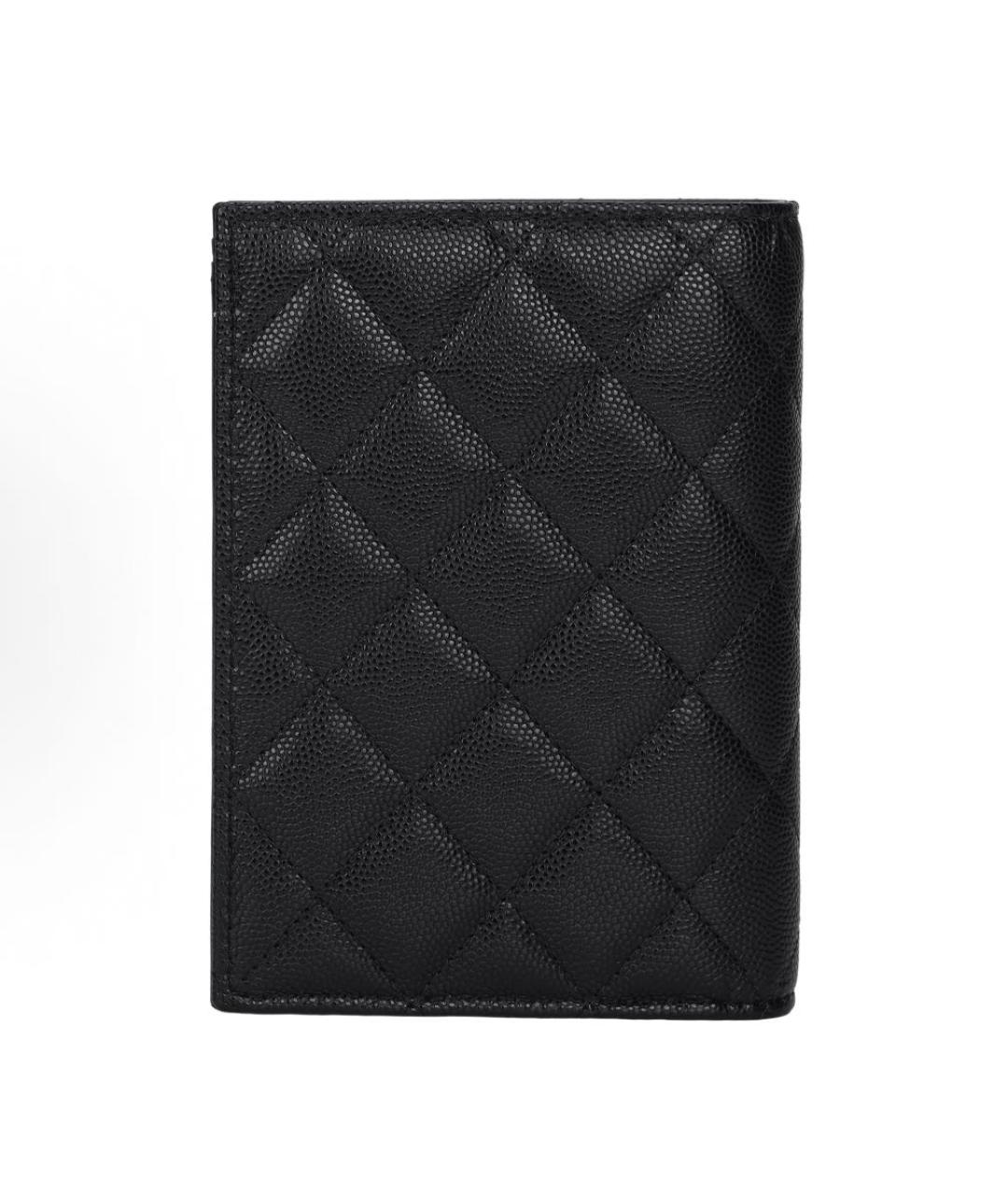CHANEL Черный кожаный кошелек, фото 3
