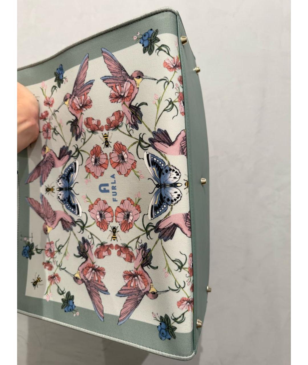 FURLA Бежевая тканевая сумка тоут, фото 2