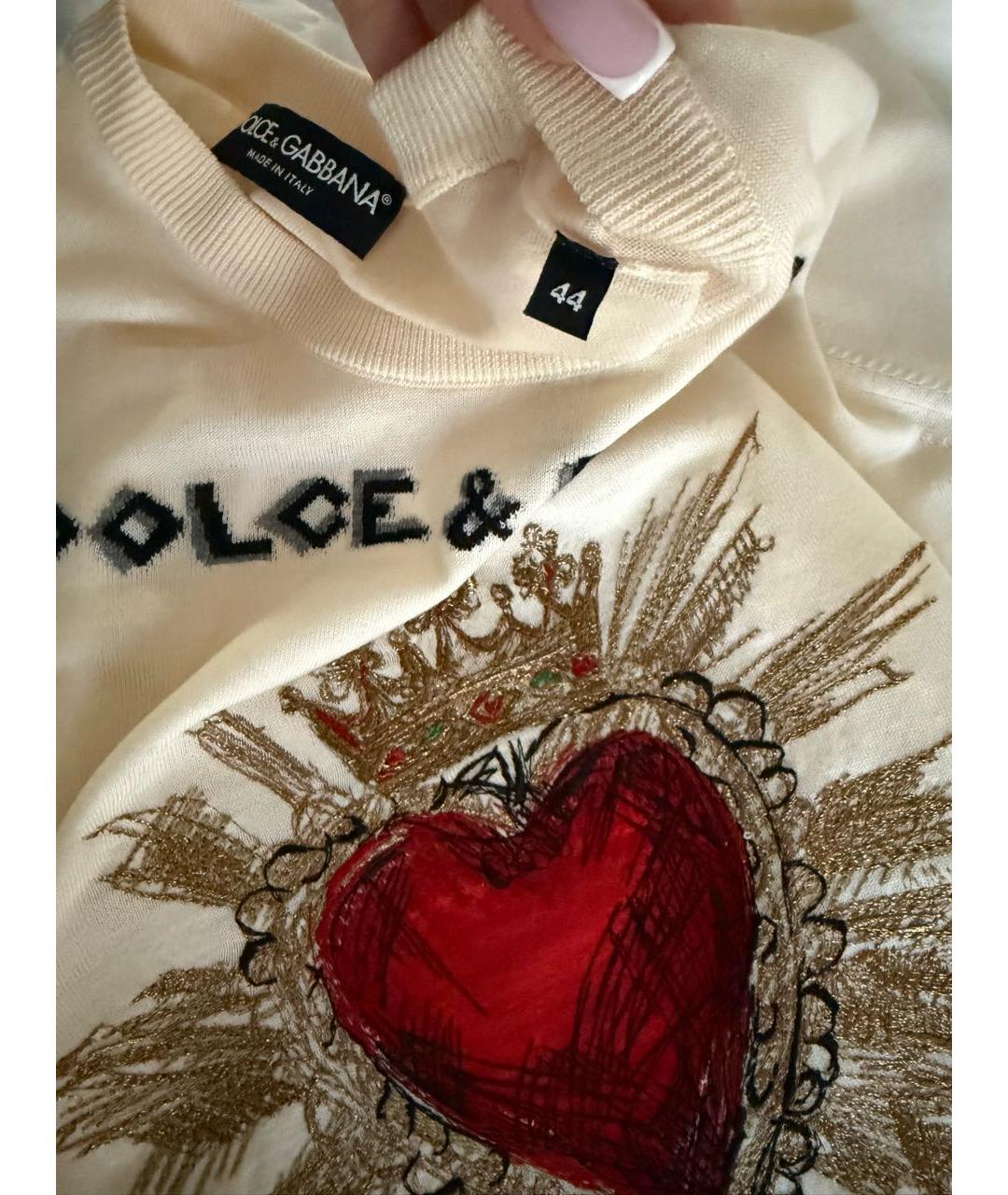 DOLCE&GABBANA Бежевый вискозный джемпер / свитер, фото 4
