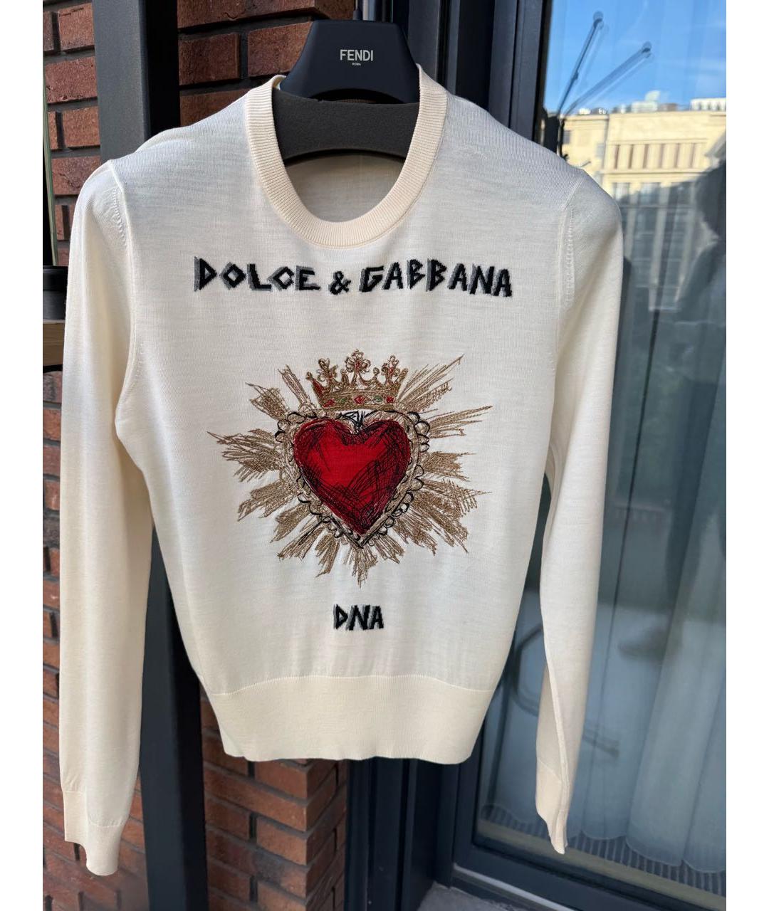 DOLCE&GABBANA Бежевый вискозный джемпер / свитер, фото 3