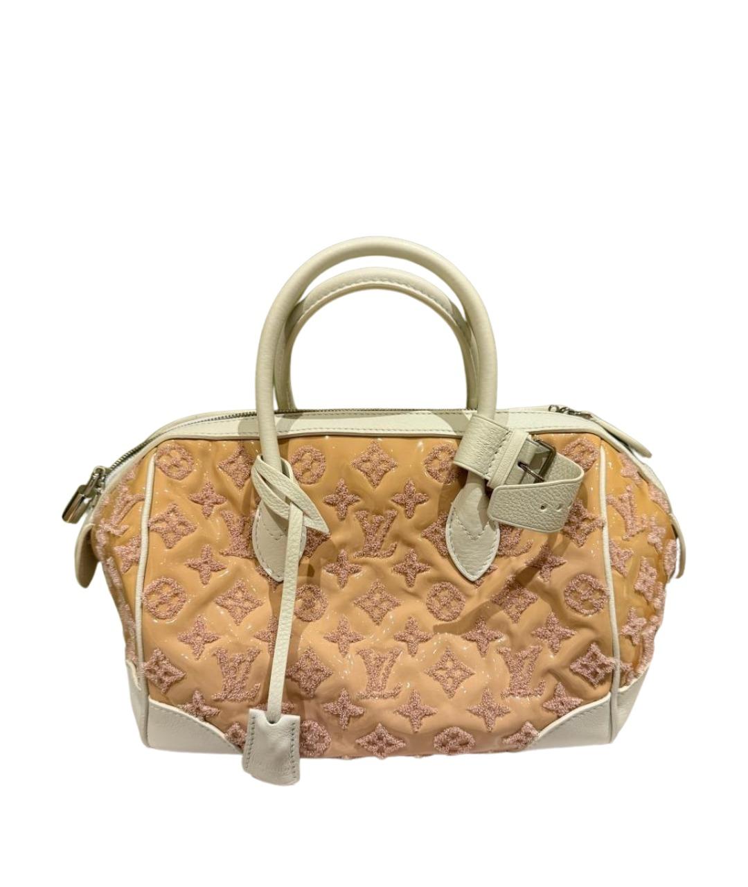 LOUIS VUITTON Бежевая кожаная сумка с короткими ручками, фото 7