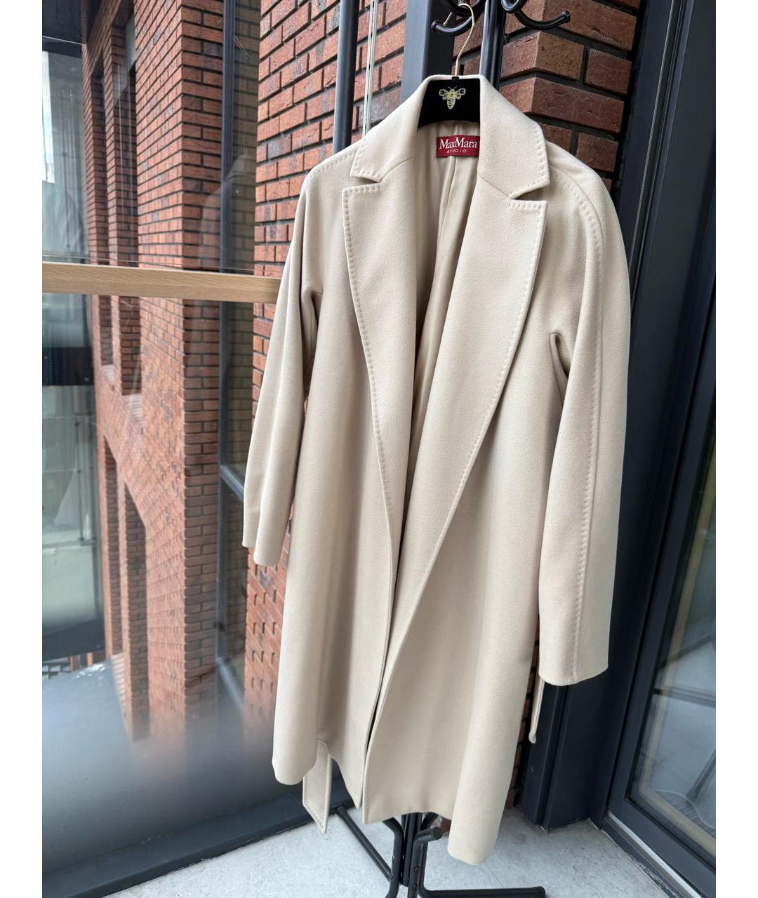MAX MARA Бежевое шерстяное пальто, фото 3