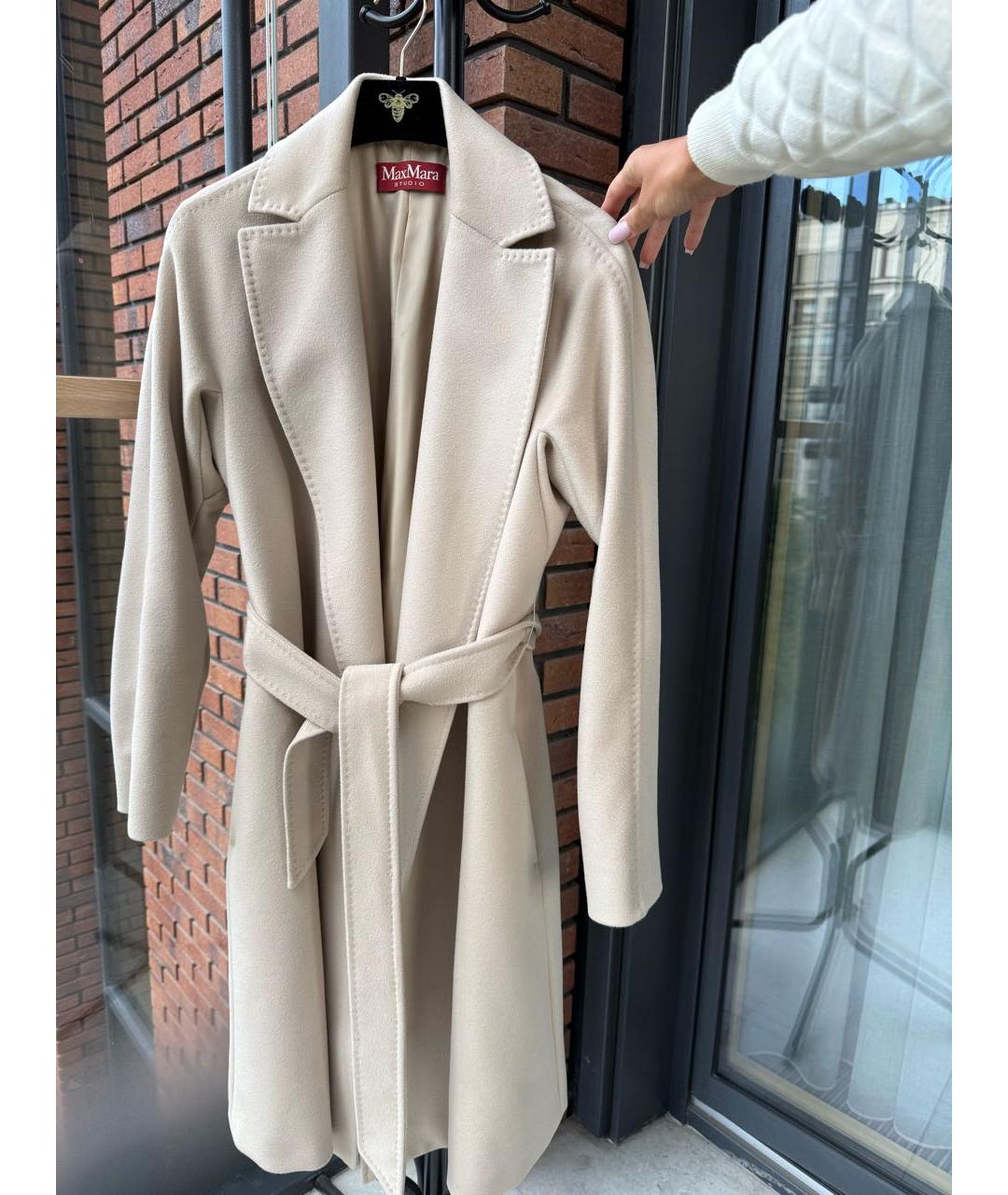 MAX MARA Бежевое шерстяное пальто, фото 7