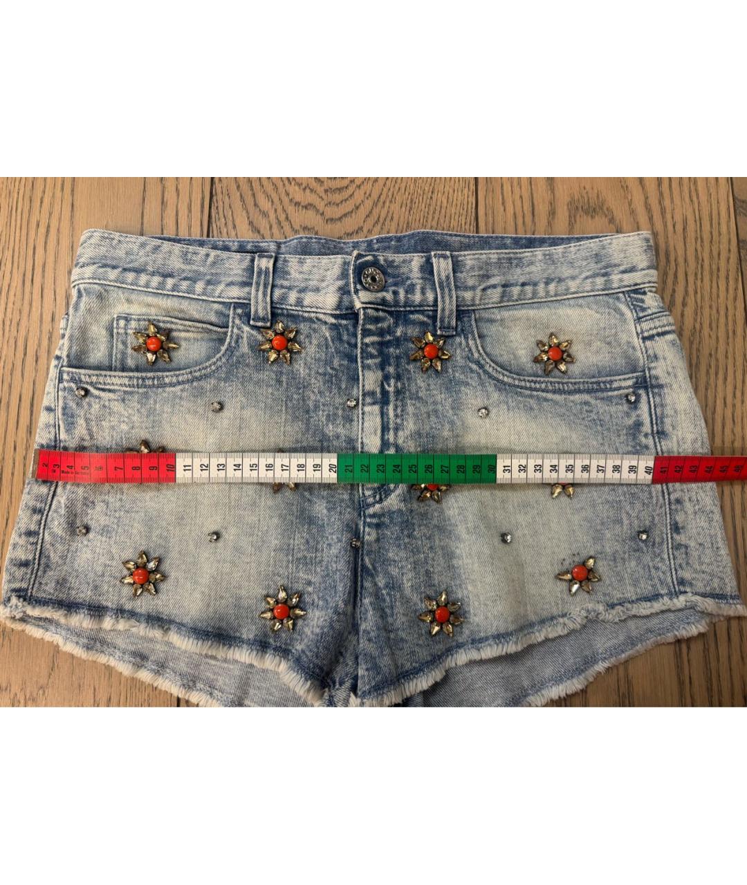 GUCCI Голубые хлопковые шорты, фото 4