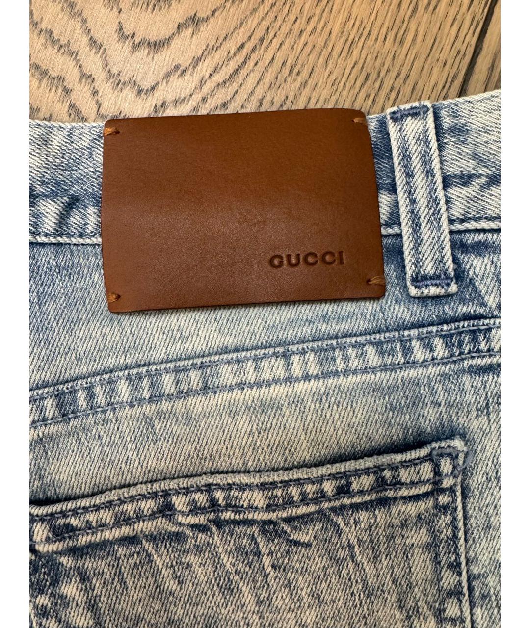 GUCCI Голубые хлопковые шорты, фото 3