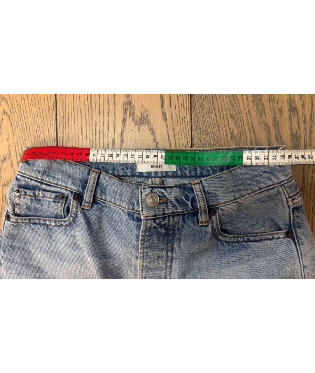 BALENCIAGA Голубые хлопковые прямые джинсы, фото 8