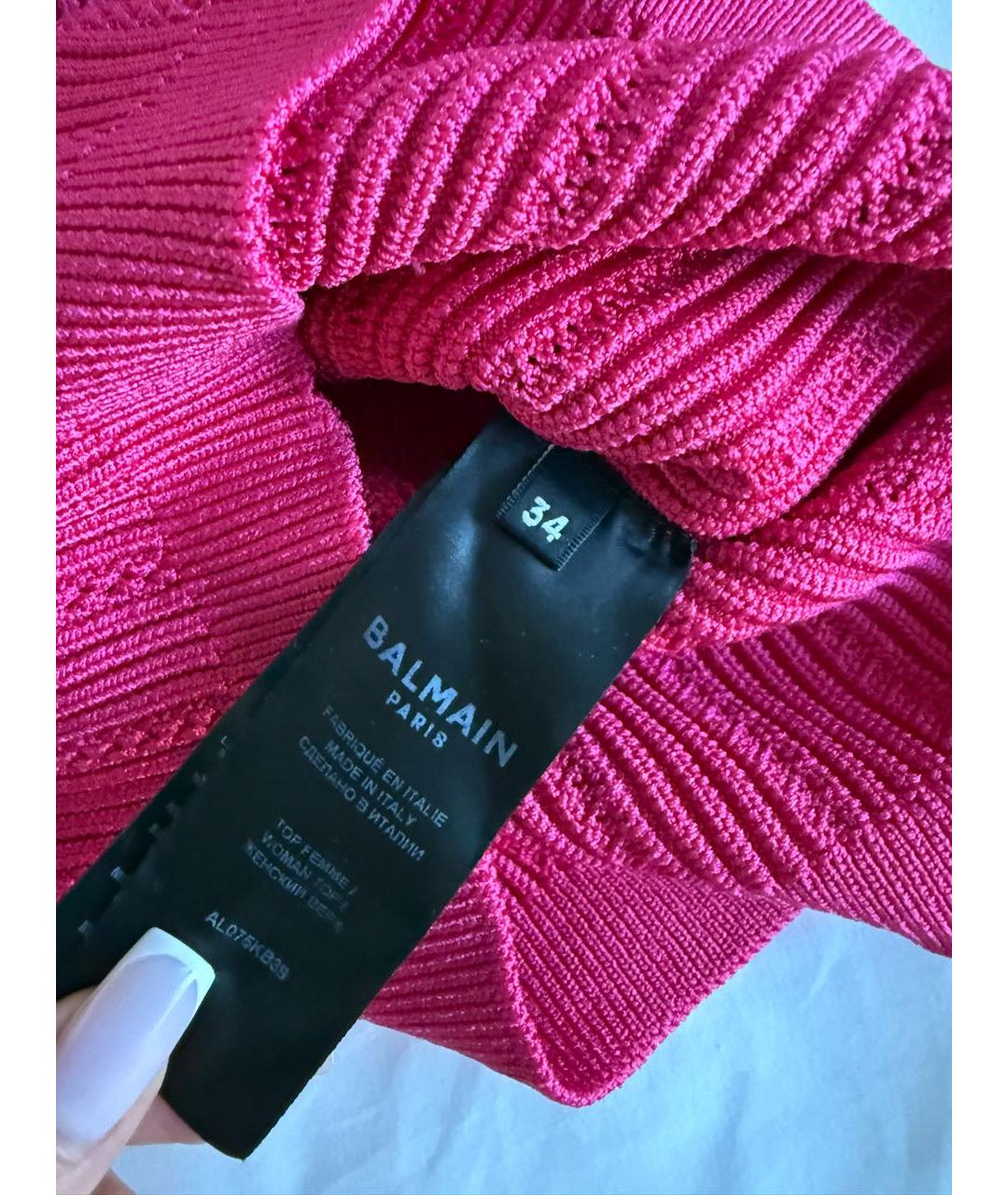 BALMAIN Фуксия вискозный джемпер / свитер, фото 4