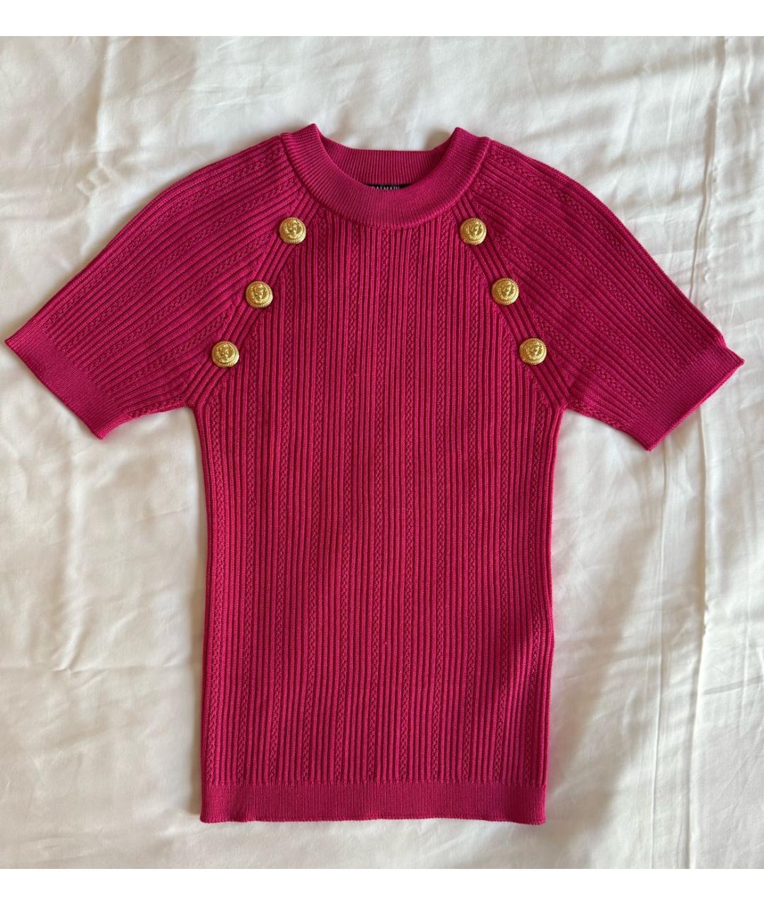 BALMAIN Фуксия вискозный джемпер / свитер, фото 6