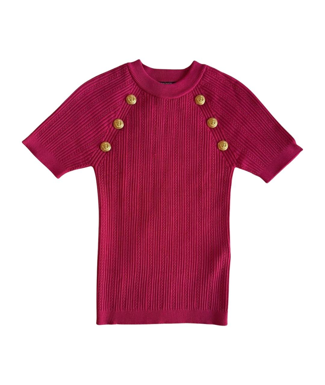 BALMAIN Фуксия вискозный джемпер / свитер, фото 1