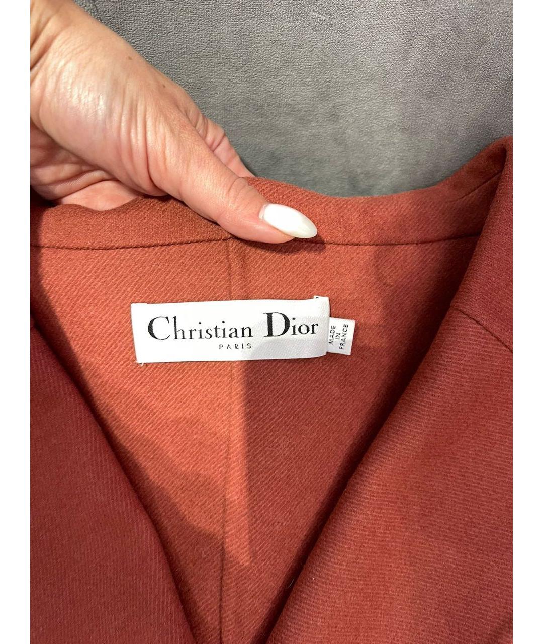 CHRISTIAN DIOR Коричневый шерстяной жакет/пиджак, фото 5